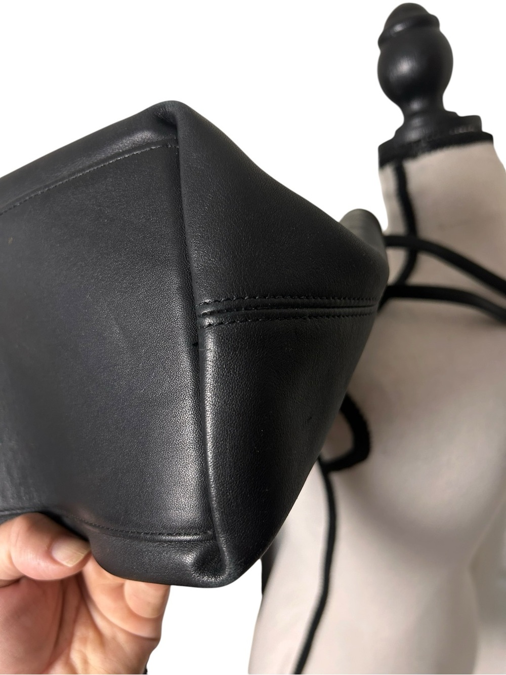 Vintage Coach 9085 Black Glove-Tanned Leather Duffle Sac Bucket Bag Costa Rica - Picture 7 of 14